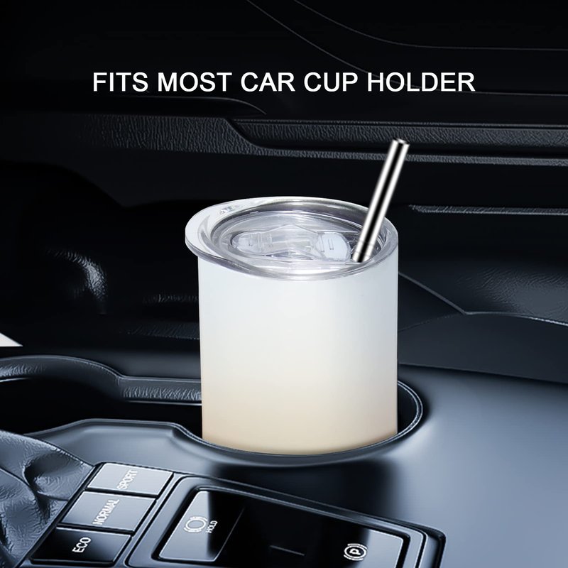 AGH 8 Pack Sublimation Tumblers Glow in the Dark,20 oz Double Wall Vacuum Insulated Luminous Skinny Tumbler with Straw and Lid for Cold and Hot Drinks,White to Blue and White to Green