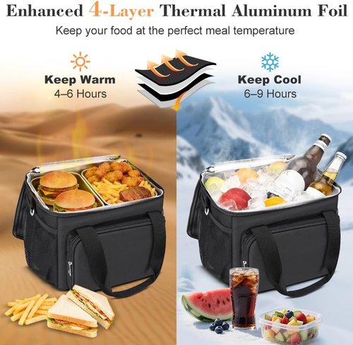 Coobiiya Insulated Lunch Bag - Leakproof Cooler for Men | Portable Soft Lunchbox for Travel & Camping