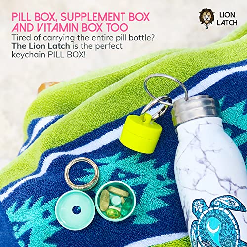 Pink Lion Latch Travel Jewelry Box & Keychain - Small Ring & Organizer Case