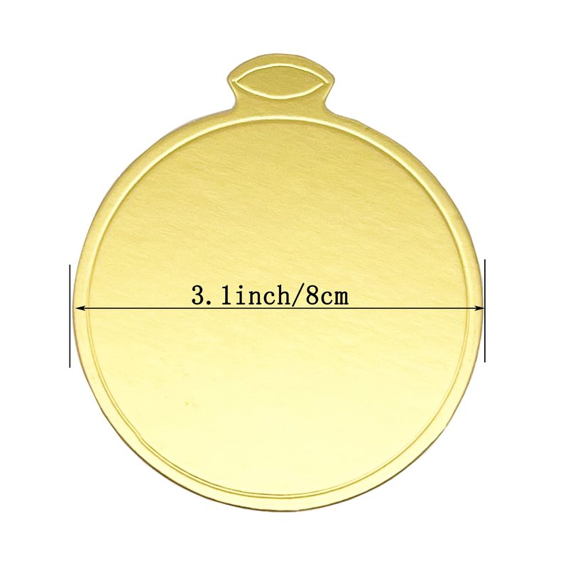 200pcs Mini Cake Boards, 3.1" Mini Round Cardboard, Mousse Cupcake Base for Cake Dessert, Golden