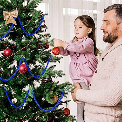 Blue Metallic Christmas Tinsel Garland - 50 Yard Thin Twist Garland