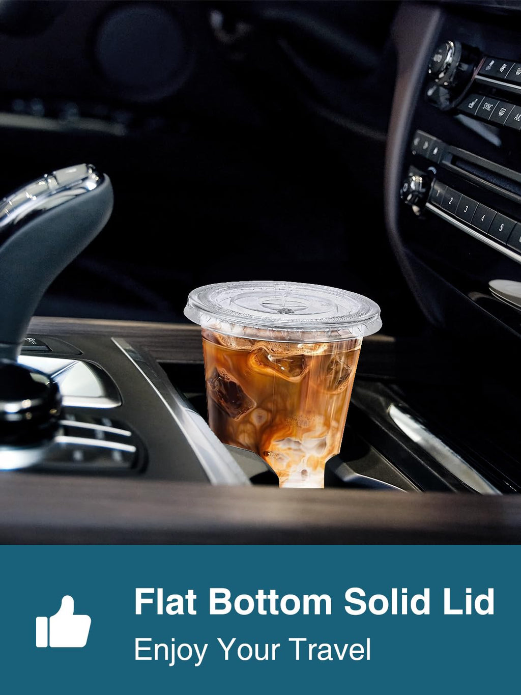 SHOPDAY 8 oz-Plastic-Cups-with-Lids - 150 Pack Disposable Clear Cup with Lids, Small Cup for Cold Drinks Smoothie Food, Coffee Cups with Lids