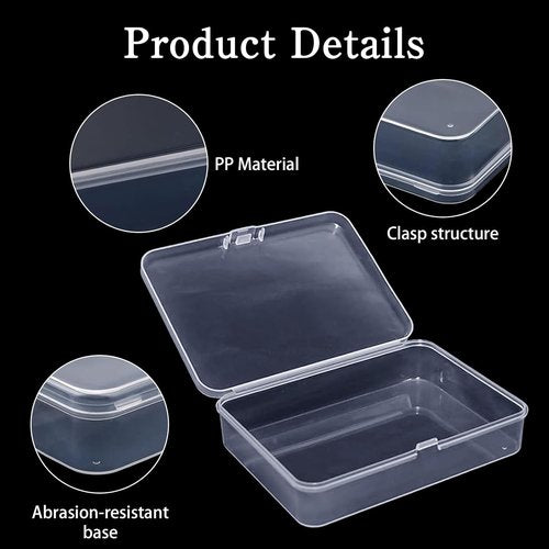 LECEHIVO Clear Plastic Bead Storage Containers - 40 Pcs with Lids & Stickers | 4.1 x 3 x 1 Inch