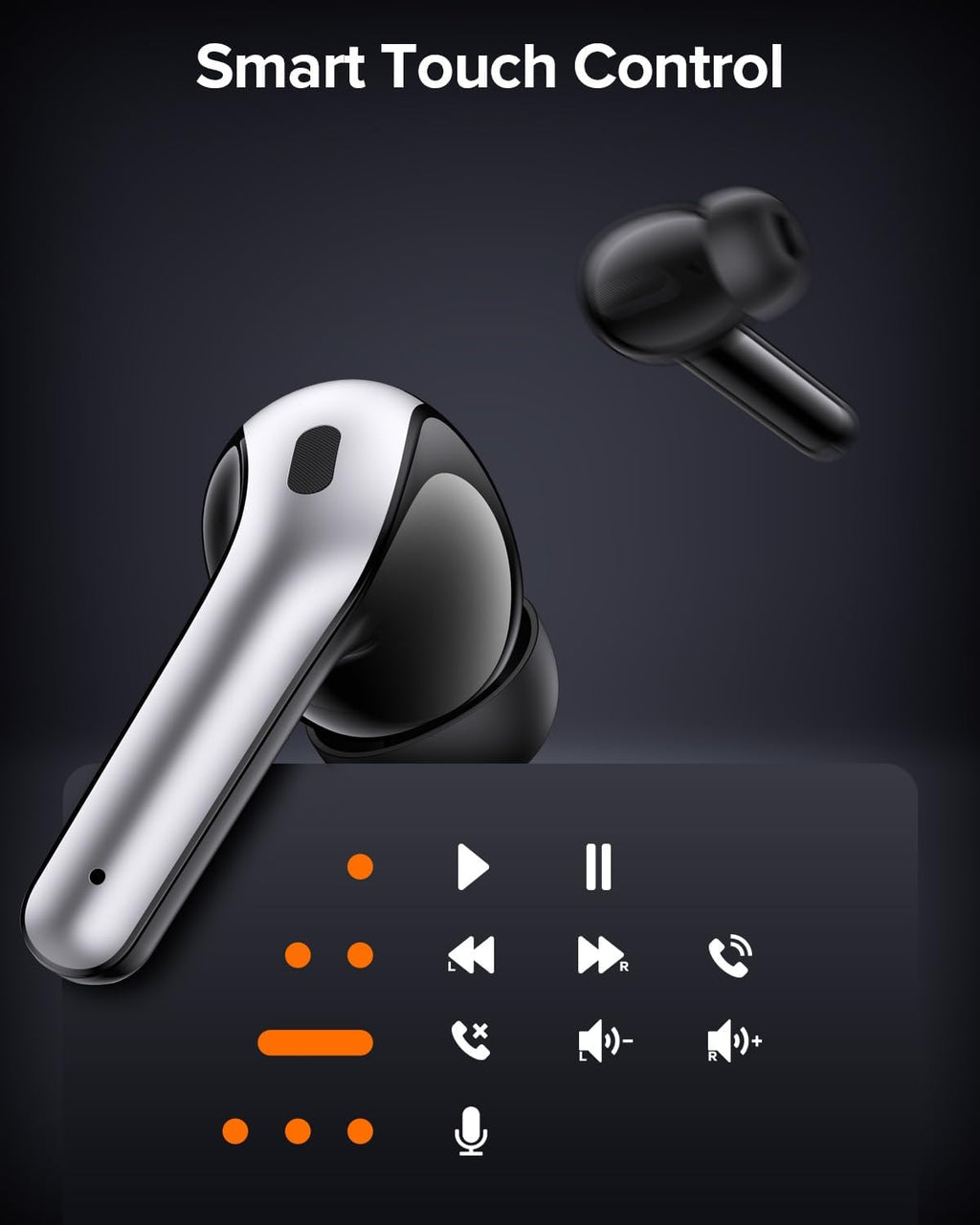 TAGRY Bluetooth Headphones - True Wireless Earbuds with 60H Playback & LED Power Display | IPX5 Waterproof, Charging Case Included