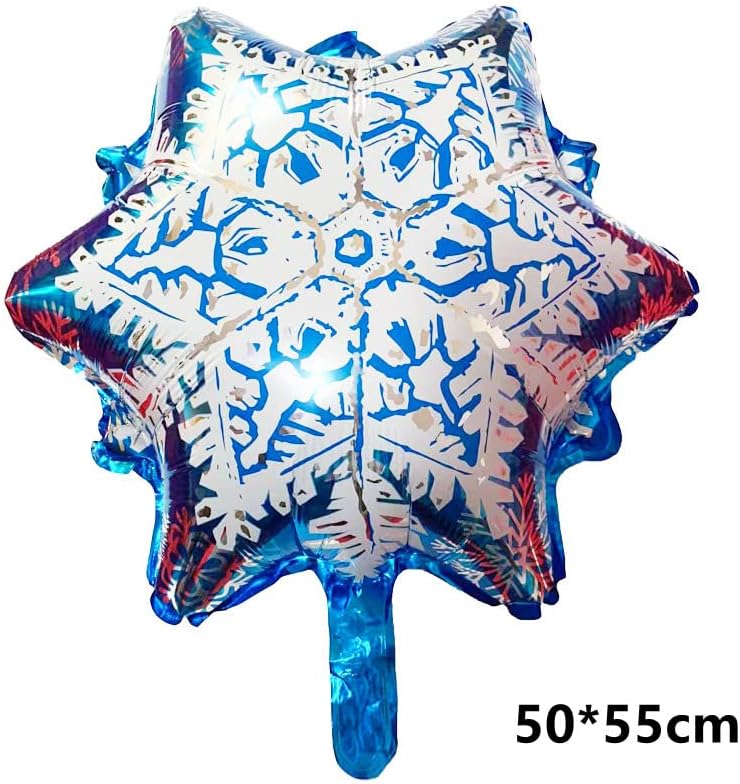 Skiennix 132PCS Ice Snow Queen Balloon Garland Kit - Double Layer Snowflake Decorations for Winter Parties