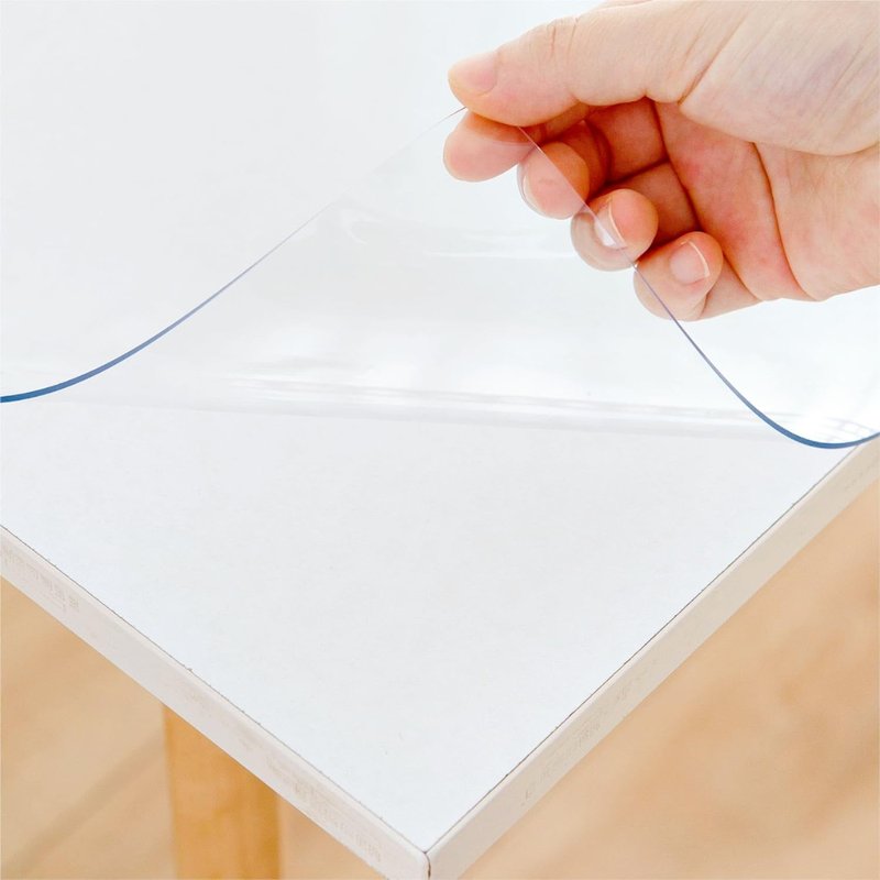 Eisdroma 54 x 54 Inch Clear Table Cover Protector, Clear Table Protector for Dining Room Table, 1.5mm Plastic Table Cover, Waterproof Table Pad for Kitchen, Office