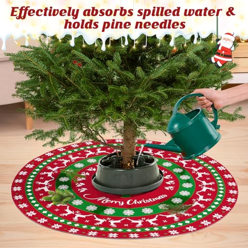 30-Inch Christmas Tree Stand Mat - Absorbent Non-Slip Floor Protector