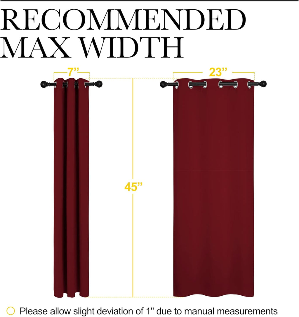 NICETOWN Burgundy Blackout Curtains - Thermal Insulated Drapes for Living Room | 29x45 Inches (1 Pair)