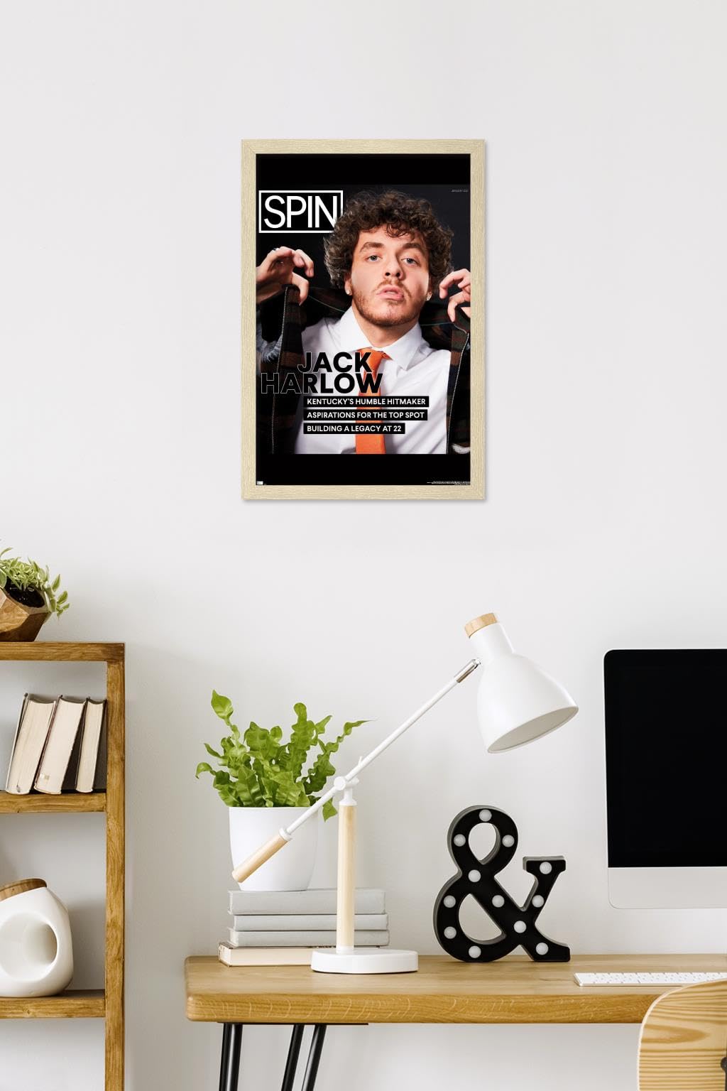 Trends International SPIN Magazine - Jack Harlow 21 Wall Poster, 22.4L x 14.7W, Blonde Framed Version