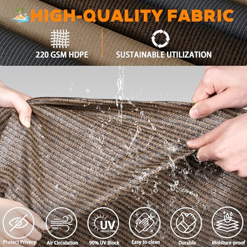 Outdoor Roller Shades for Patio - 10'Wx8'H, 90% UV Protection
