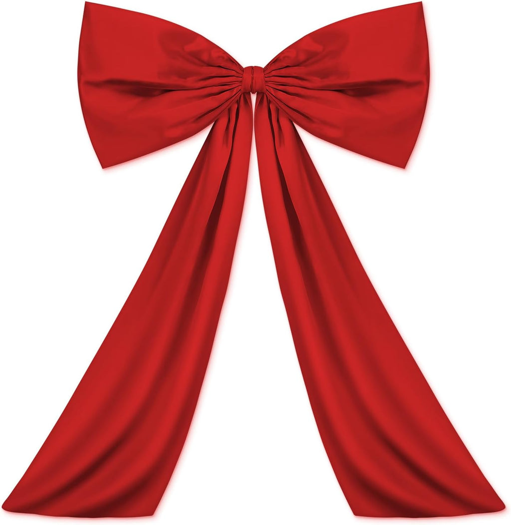 Wavwavw Large Red Bow Decor - Giant Satin Ribbon Tie for Birthday & Wedding Decorations | 24 x 36 Inches