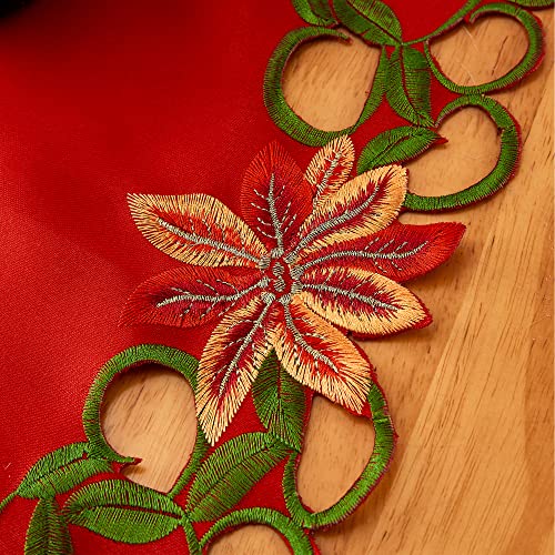 Christmas Embroidered Table Runner 13x69 Inch Holiday Decor