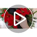 Kathfly 20" Poinsettia Centerpiece with 2 Candle Holders - Thick Red Poinsettia, Pine Cones & Berries (Variation: Thick / Poinsettia)