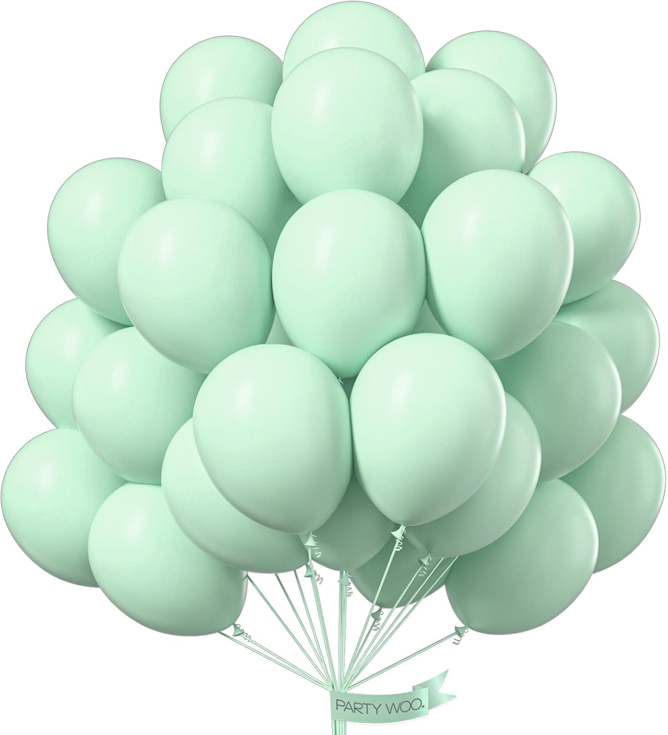 PartyWoo Mint Green Balloons - 50 Pcs 12 Inch Pastel Latex Helium Balloons for Celebrations