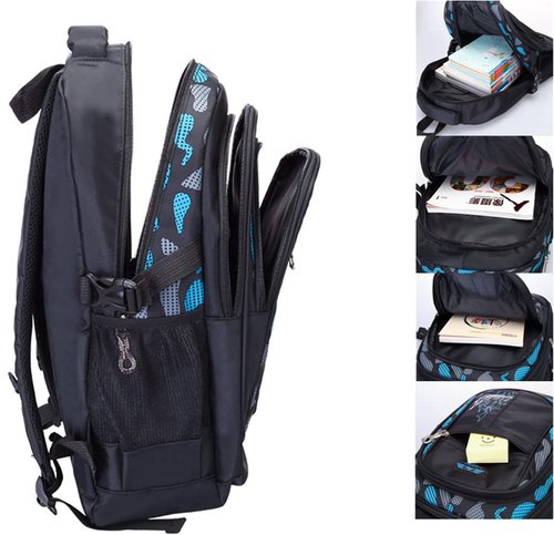 SOMBLG Boys Backpack Student Kids Bookbags Durable School Bags Big Heavy Duty Travel Waterproof (2-Blue)