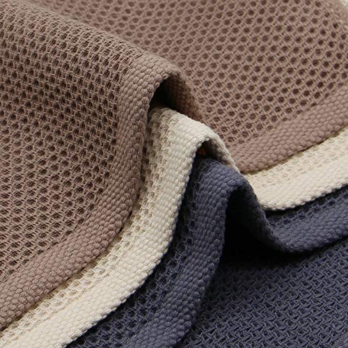 Absorbent Cotton Waffle Kitchen Dish Cloths, 12x12 Inch, 6 Pack