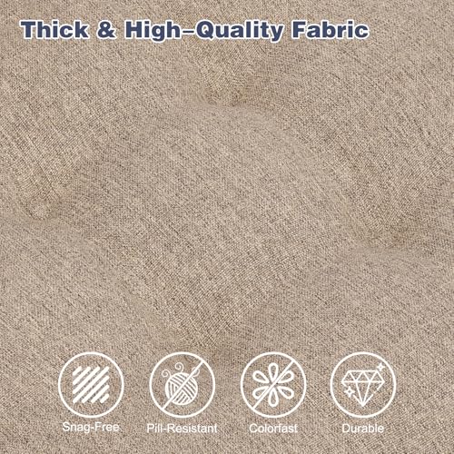 Dining Chair Cushions, Memory Foam Seat Pads, 16.5-inch, 6 Pack, Khaki