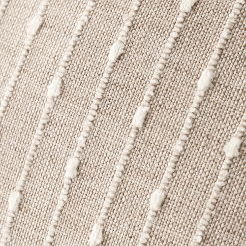 Set of 2 Jacquard Boucle Lumbar Pillow Covers 12x20 Inch Textured Striped
