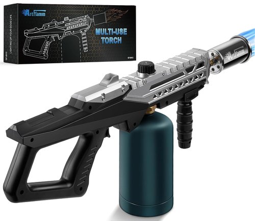 ARTFLAMM Powerful Grill Torch Gun | Propane Torch Gun, Adjustable Flamethrower | Blowtorch for BBQ, Camping, Charcoal Lighter & Fire Starter