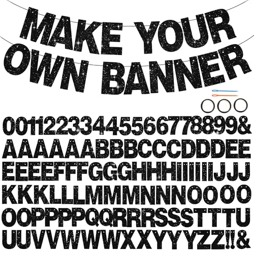 BEISHIDA Glitter Black Custom DIY Letter Banner for Party Decorations