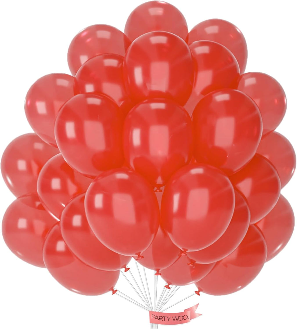 PartyWoo Red Latex Balloons - 50pcs 12 Inch Helium Balloons for Graduation, Weddings & Birthdays