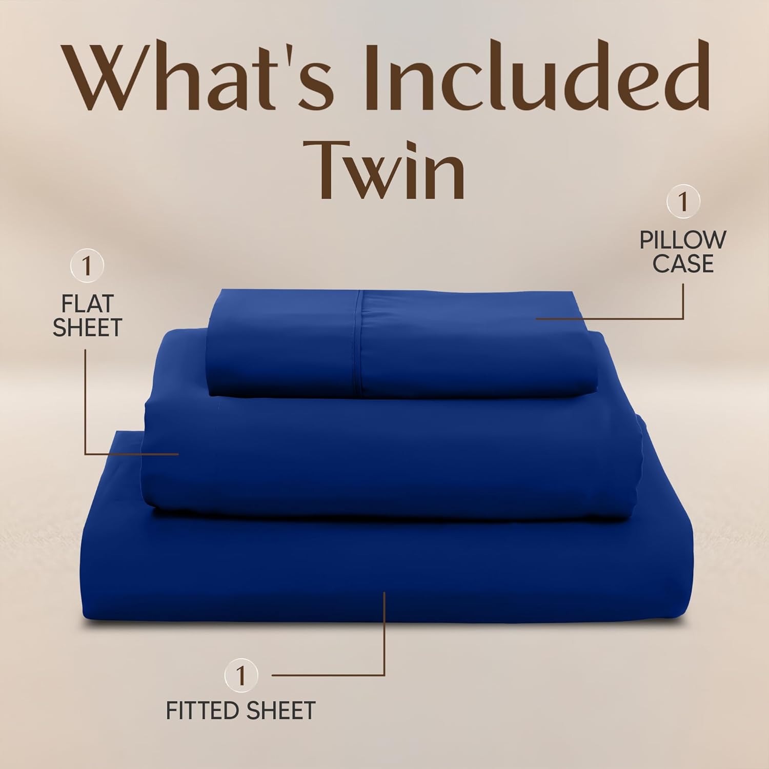 Utopia Bedding Twin Sheet Set - Soft & Breathable Microfiber | 3-Piece Royal Blue Bed Sheets