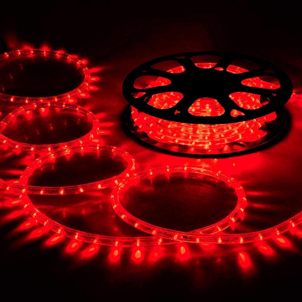 Skiennix 150ft LED Rope Lights - Waterproof, Flexible Tube Lighting with 8 Modes | Red for Indoor & Outdoor Decor