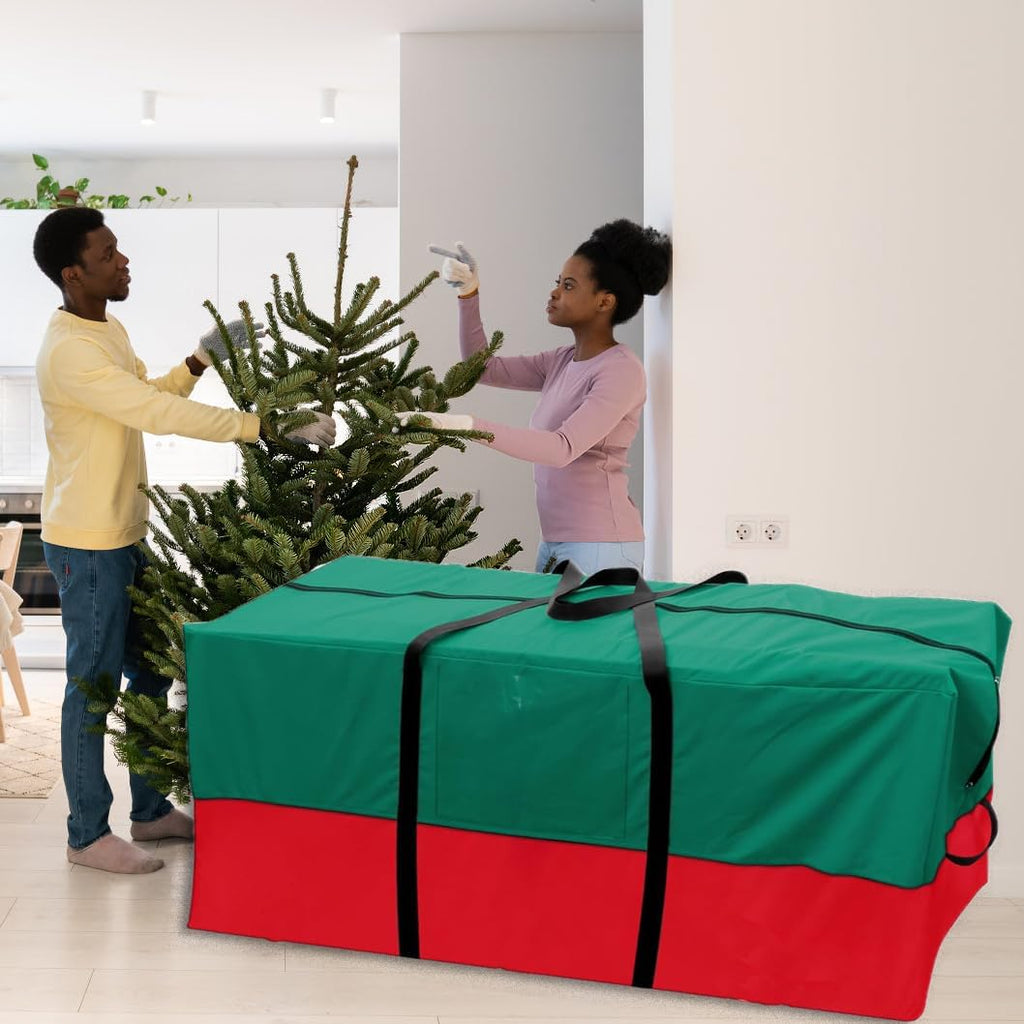 Skiennix Christmas Tree Storage Bag - Fits Up to 10 Ft Tall Trees | Heavy-Duty 600D Oxford Material with Reinforced Handles & Dual Zipper