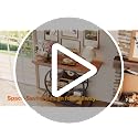 Huuger Rustic Brown Entryway Table 41.3 Inch with Curved Metal Frame, 11.8"D x 41.3"W x 31.5"H