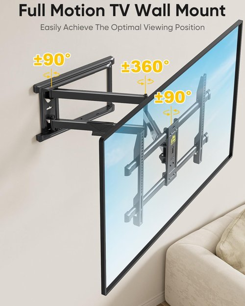 Forging Mount Corner TV Mount - Long Arm Full Motion Wall Mount for 37-75 Inch TVs | Swivel & Tilt, Max VESA 600x400mm, 99lbs Capacity