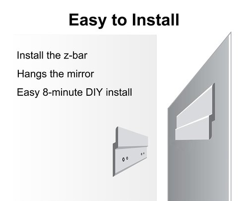 Ruomeng Wall Mirror Beveled Edge Frameless Mirror 20” x 28“ Wall Mounted Mirror for Bathroom Vanity and Entryway