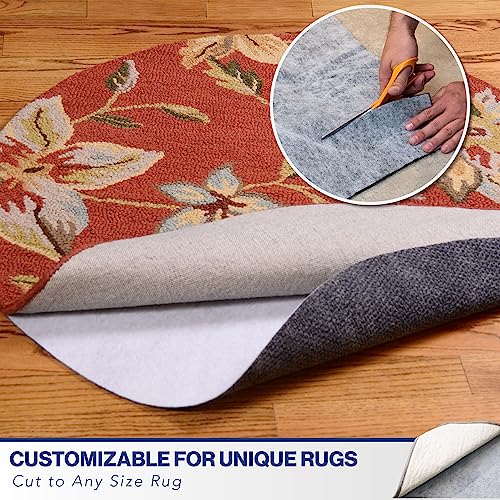 Non-Slip Area Rug Pad, 1/4" Thick Reversible Gripper for Hard Floors