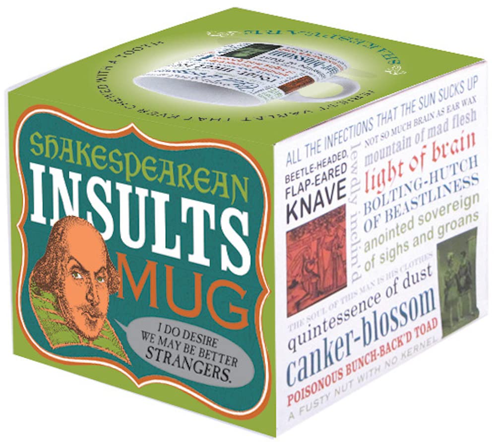 The Unemployed Philosophers Guild Shakespearean Insults Coffee Mug - Shakespeare's Wittiest and Meanest Insults - Comes in a Fun Gift Box, 14 oz.