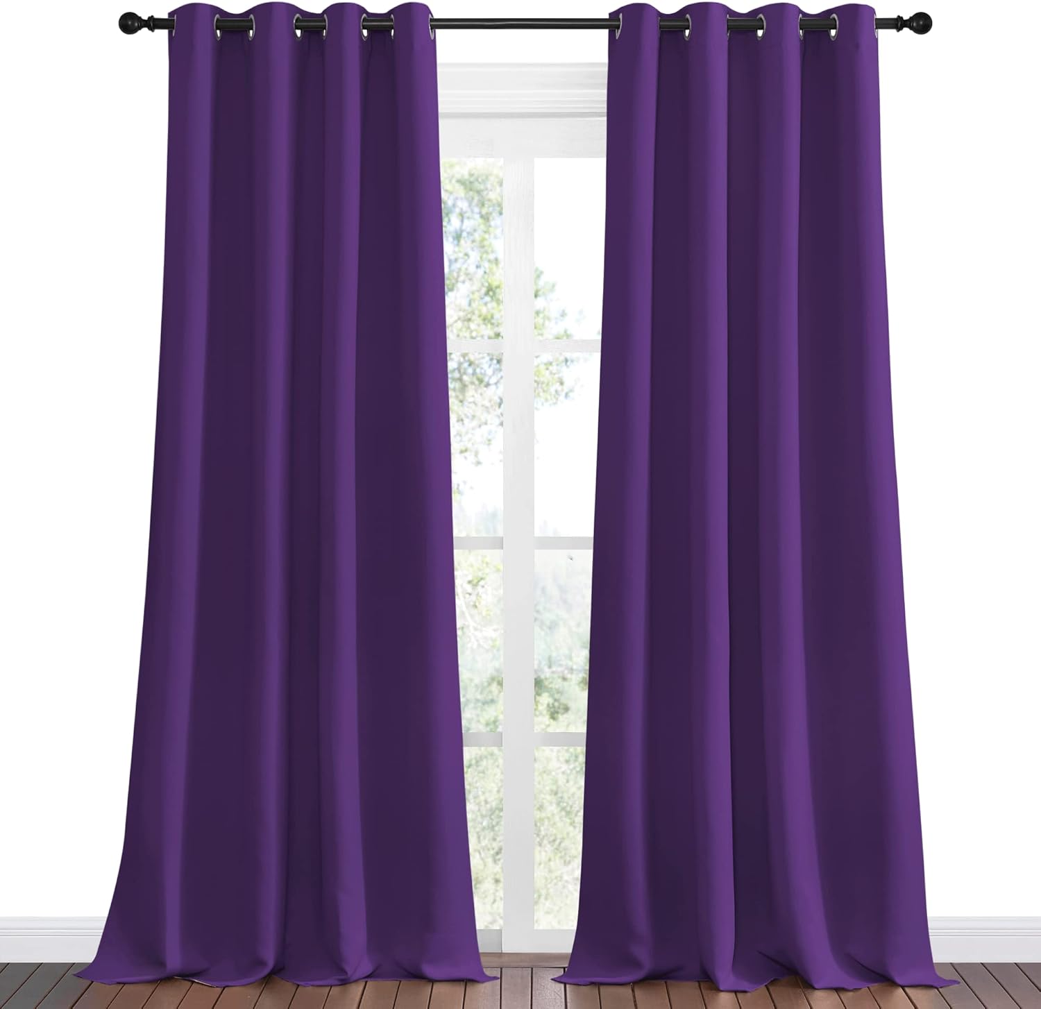 NICETOWN Purple Blackout Curtains - Noise Reducing & Thermal Insulated | 90 Inches Long, 55 Inches Wide, 2 Panels