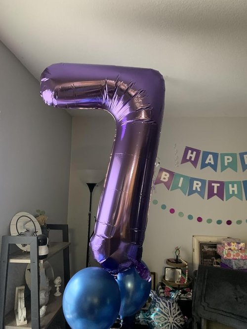 40 Inch Number 7 Balloon | Purple Birthday Decorations for Ages 7, 17, 27, 70 - Perfect for Engagements & Weddings