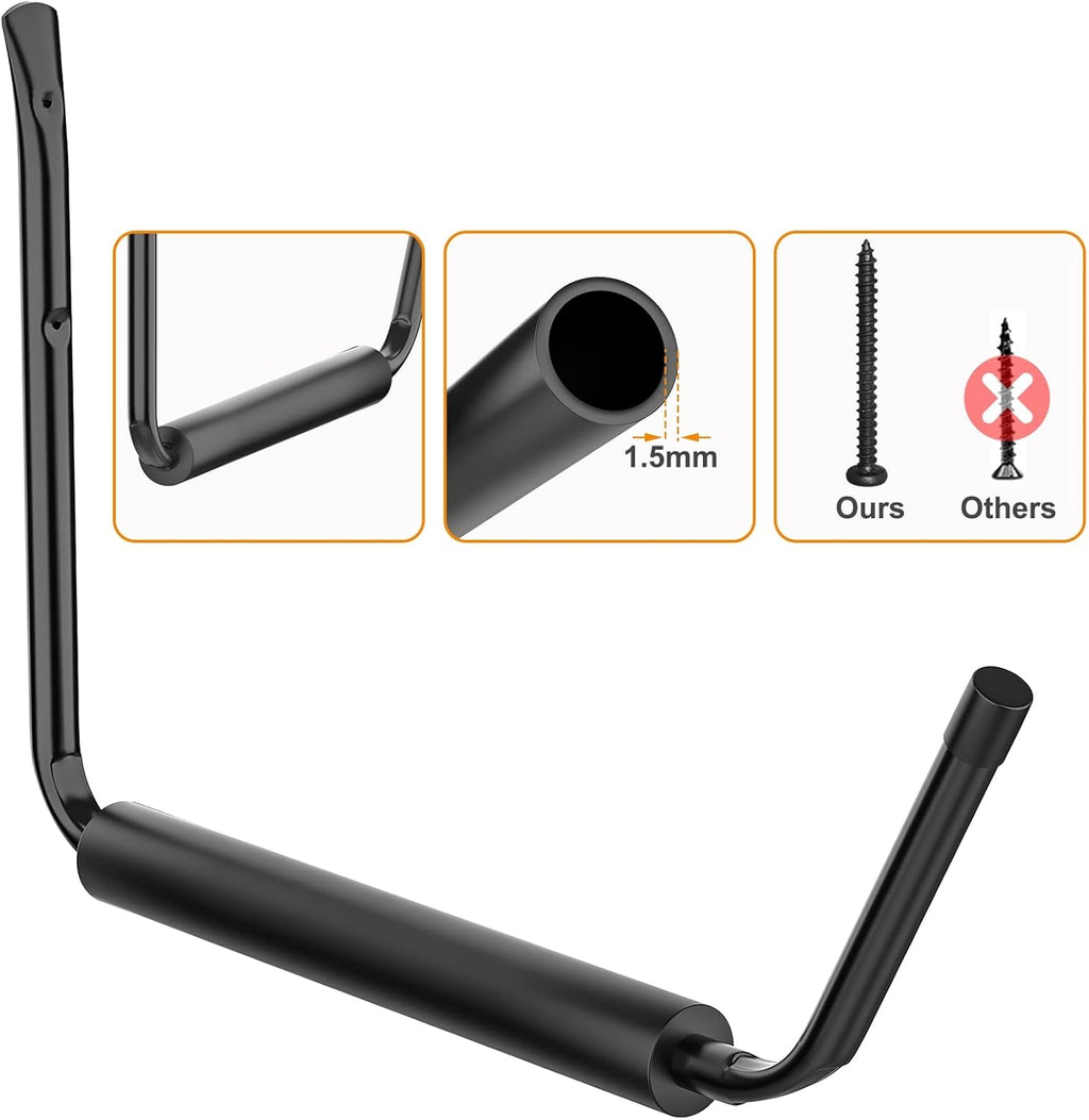 WALMANN Kayak Storage Rack - Wall Mount Hooks for Canoe, Surfboard, Ski, Snowboard & Paddle Board | Garage Utility Solution