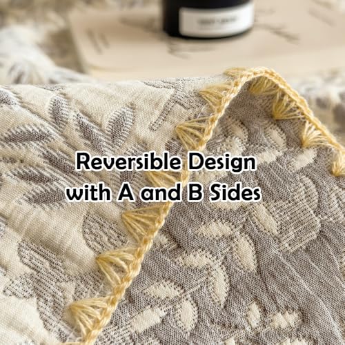 Lightweight Cotton Muslin Blanket - Floral 4-Layer Bed Quilt