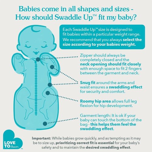 Love to Dream Organic Swaddle - Baby Sleep Sack for Newborns | Self-Soothing Design, 1.0 Tog, Cream, Small (5-8.5 lbs)