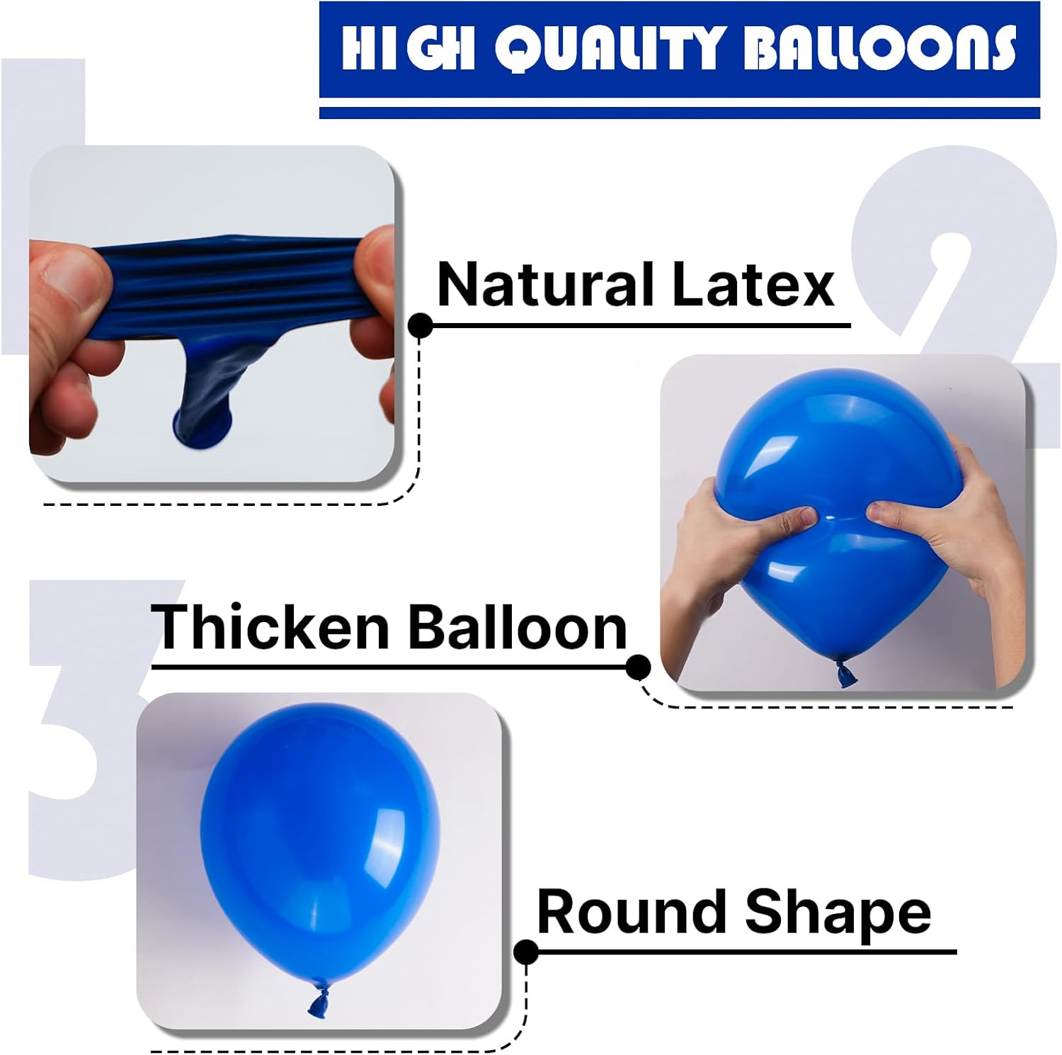 PartyWoo Royal Blue Balloons - 101pcs 12-Inch Dark Blue Latex for Weddings & Celebrations