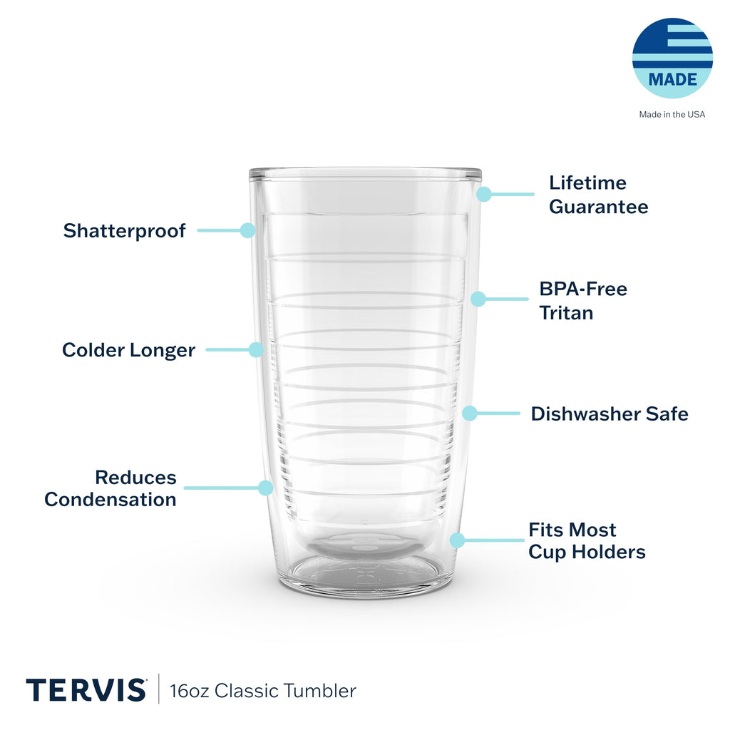 Tervis Made in USA Double Walled Beach House Retreat Collection Insulated Tumbler Cup Keeps Drinks Cold & Hot, 16oz 4pk, Beach Retreat Assorted - No Lid