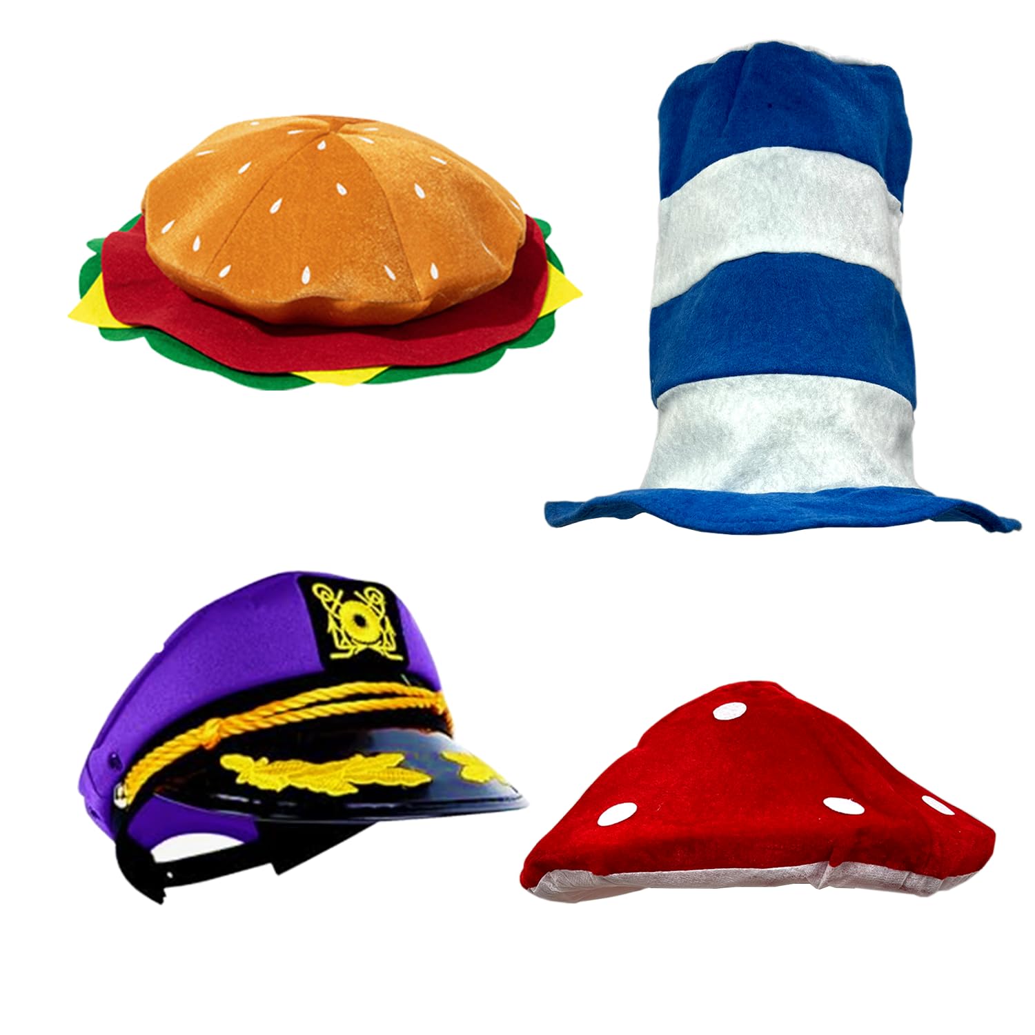 POPCIEL 12 Assorted Funny Hats Crazy Party Hat for Adult Teen, Photo Booth Props Dress Up Costume Accessories