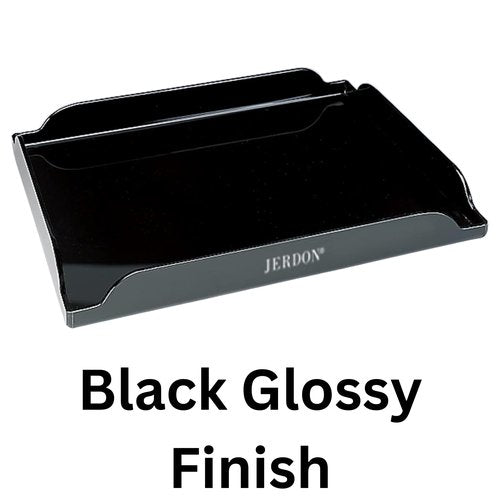 JERDON Black Coffee Maker Tray - 8" by 10" Plastic Tray for Countertop Organization - Raised Edges Designed to Hold Spilled Liquid -Non-Slip - Great for Kitchens or Bathroom Vanity - CMT10B