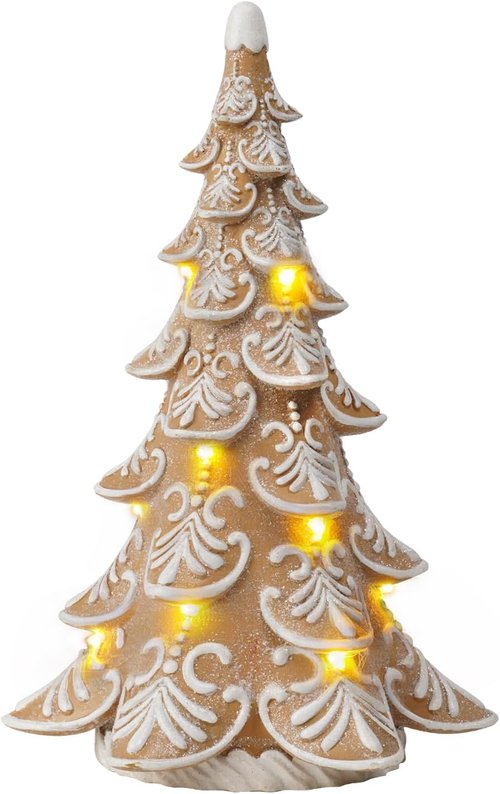 Cynkeyee Gingerbread Christmas Tree Decoration - Indoor Lights & Festive Centerpiece | 6.5x4.5x10 Inch