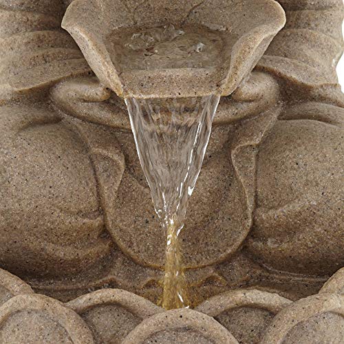 22-Inch Buddha Zen Fountain with LED Light for Indoor and Outdoor Decor