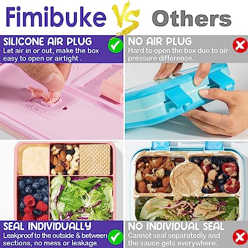 4-Compartment Kids Bento Lunch Box, Leak-Proof BPA-Free Food Container