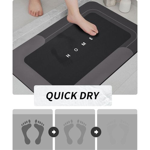 3PCS Absorbent Bath Mat Magic Rug Sets, Quick Drying Bath Mat Non-Slip Floor Rug Rubber Backed for Bathroom Kitchen Shower Sink (16.9''x23.6''+19.7''x23.6''+19.7''x31.9'', Black)