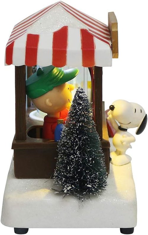 Kurt Adler 7-Inch LED Musical Table Piece - Battery-Operated Peanuts© Design for Festive Decor