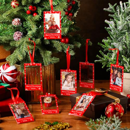 Vercraft 36 Pcs Christmas Photo Frame Ornaments with Red Ribbon - Style 1