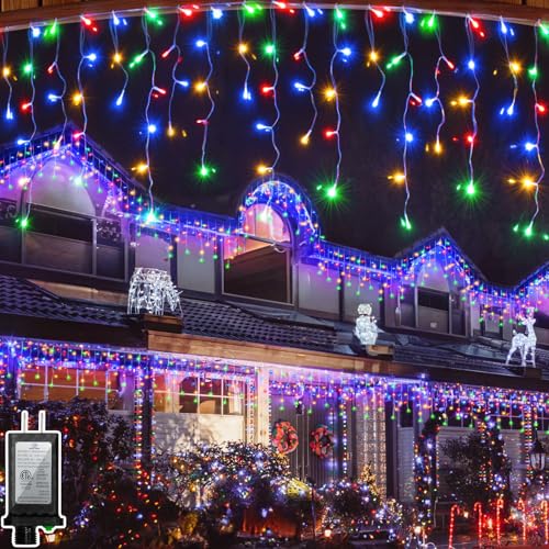 WUXYIYANG 132ft LED Christmas Lights 1332 LEDs, 296 Drops, 12 Modes, Multicolor
