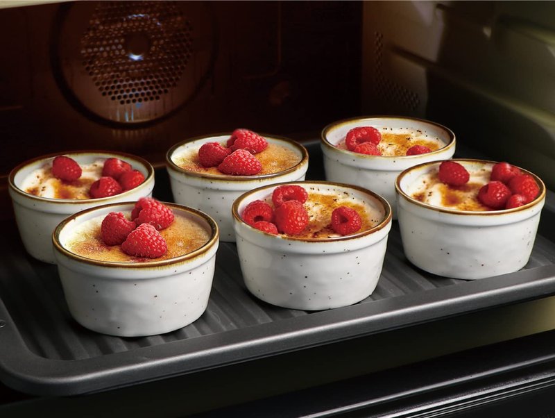 ONEMORE 8 oz Ramekins Oven Safe, Ceramic Small Ramekins with Brown Rim for Baking, Speckled Cute Ramekin Set for Creme Brulee, Sauces, Desserts & Ice Cream, Individual Custard/Pudding Cups Set of 6